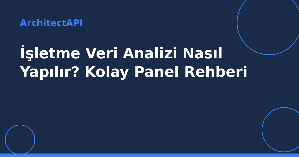 İşletme Veri Analizi Nasıl Yapılır? Kolay Panel Rehberi